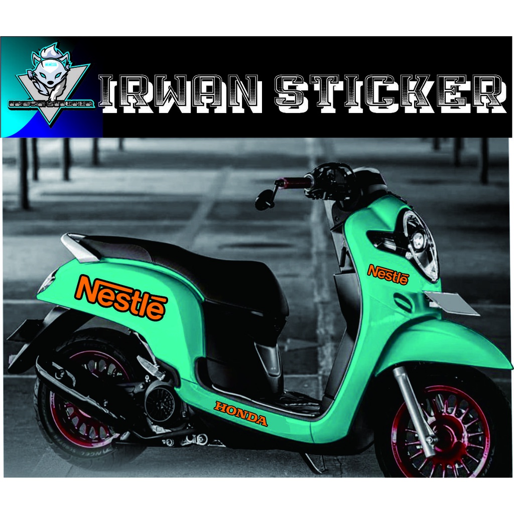 CUTTING STICKER HONDA SCOOPY 2018 2020 VARIASI STRIPING SCOOPY COSTUM MOTIF NESTLE COD ...