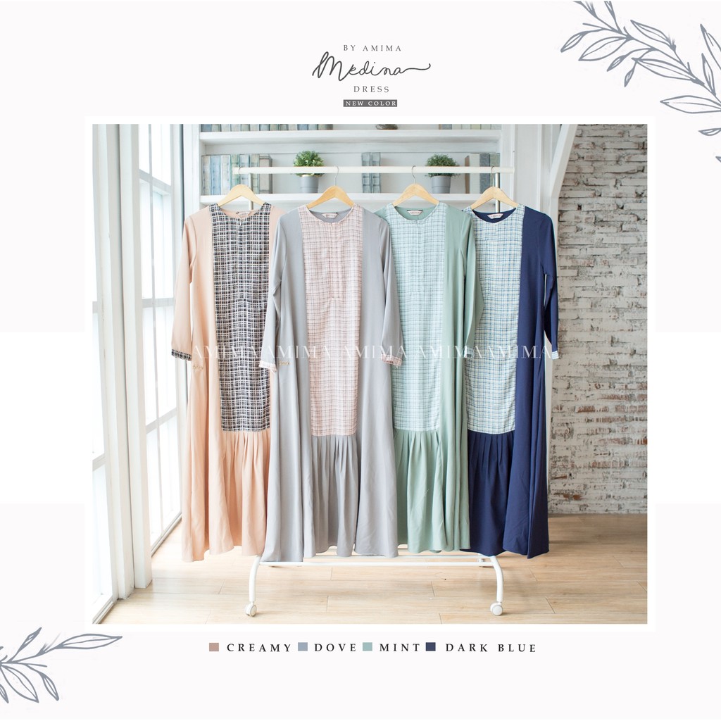 MEDINA II DRESS BY AMIMA GAMIS BERBAHAN LADY ZARA DAN YUKATA (VARIASI MOTIF) DGN AKSEN REMPEL CANTIK