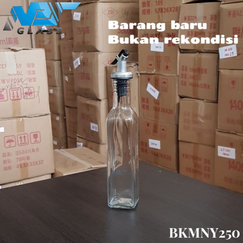 BKMNY250 botol kaca minyak 250ml / botol cuka / kecap / botol serbaguna