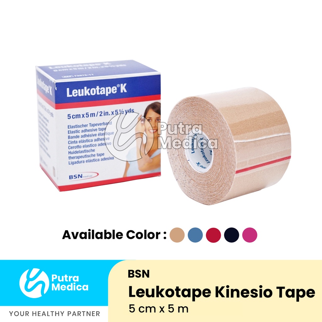 BSN Leukotape K Adhesive Tape 5cmx5m / Plester Elastis Kinesio / Kinesiology For Sport and Therapy