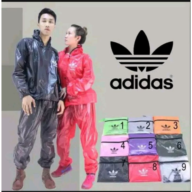 Jas hujan jaket sauna jaket sport adidas