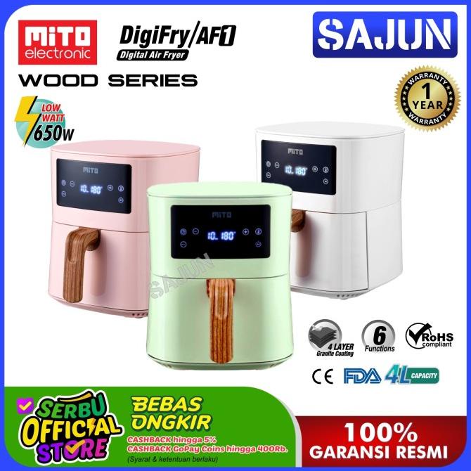 NEW Mito Air Fryer Digital 4 Liter AF1 Wood Handle Deep Fryer Mito stok melimpah