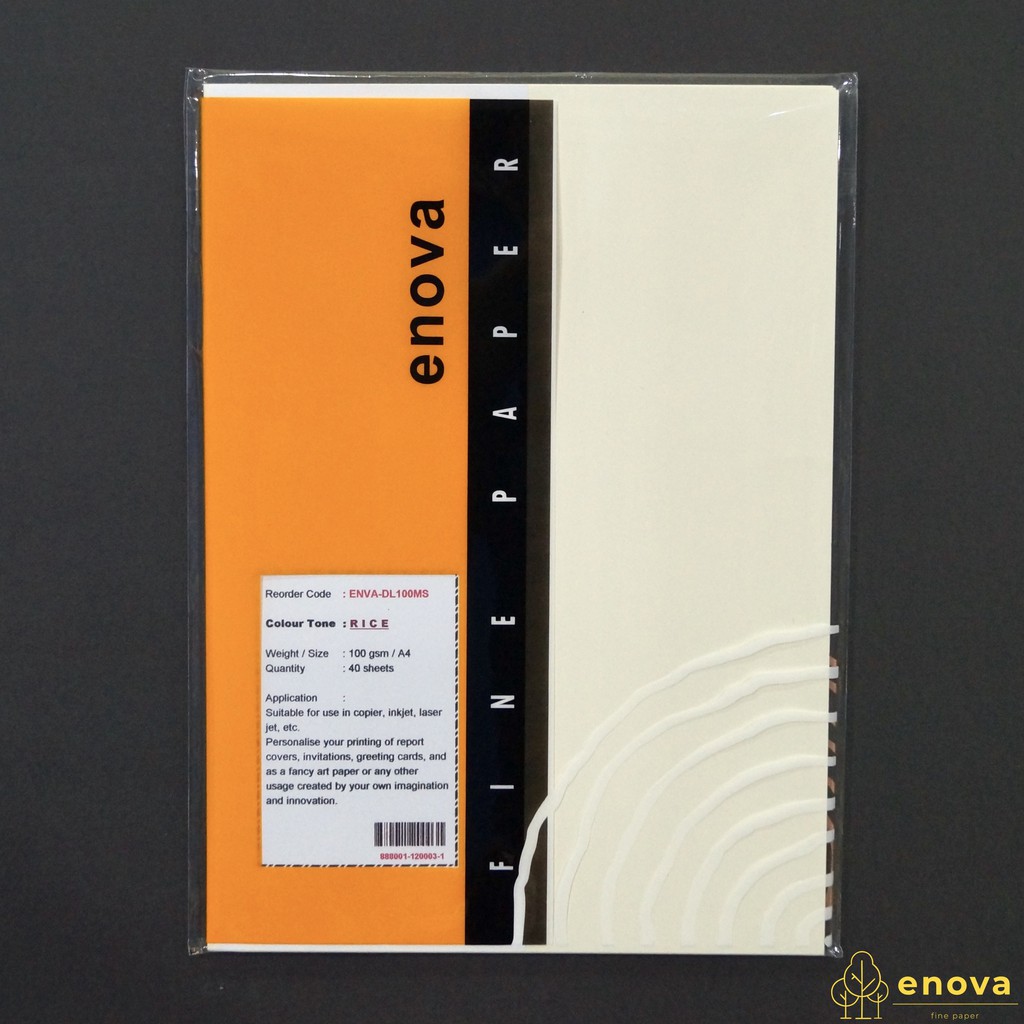 

Fancy Art Paper ENOVA | Rice | A4 100GSM (Putih Beras)