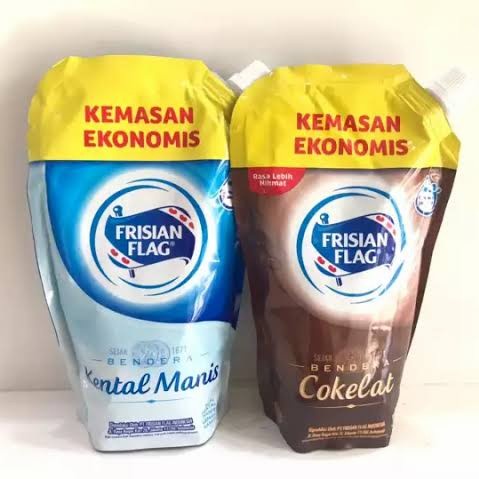 

frisian flag pouch 560gr coklat/putih - putih