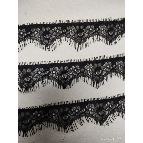 Renda bordir hitam paris renda import