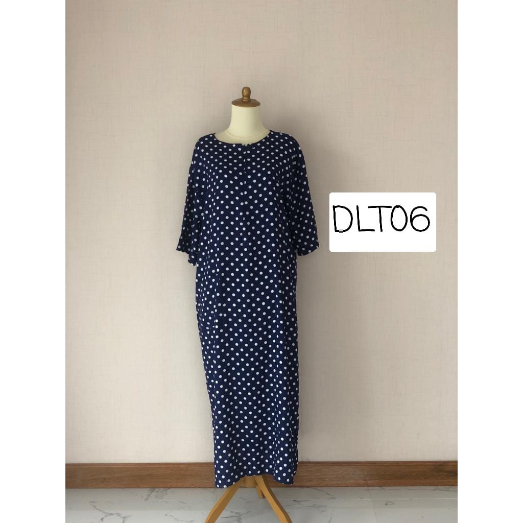 Daster Rayon Habel / DASTER POLKA Longdress, Lengan raglan 3/4-6