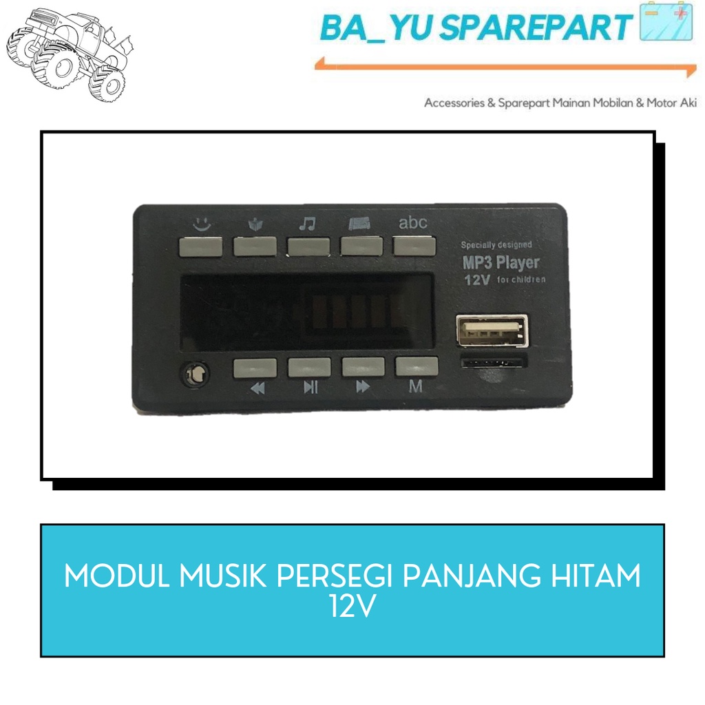 MODUL MUSIK PANJANG HITAM 12V MOBILAN AKI ANAK