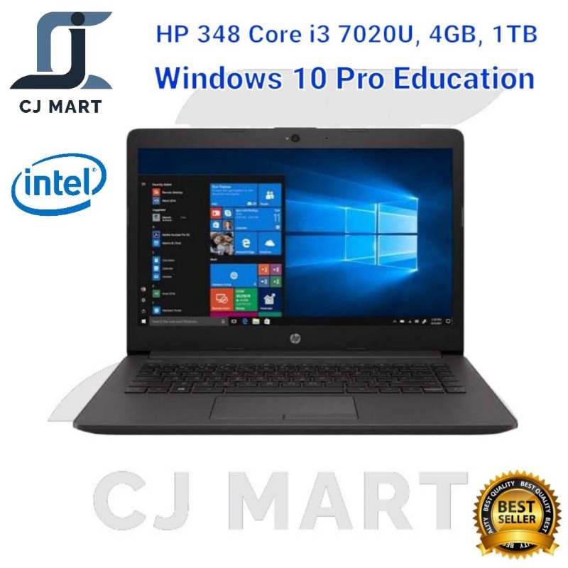 Laptop HP 348 Core i3 7020U / 4GB / 1TB / W.10 Pro Education / RESMI