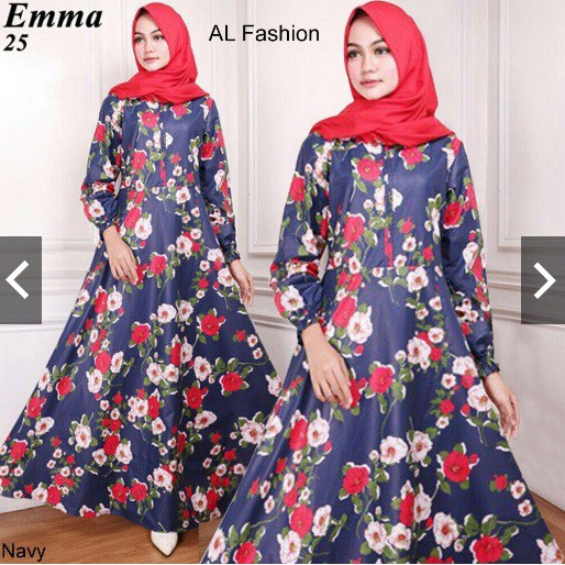 Termurah Baju Gamis Ramadhan Syari Polos Wanita Muslim EMMA L Agen