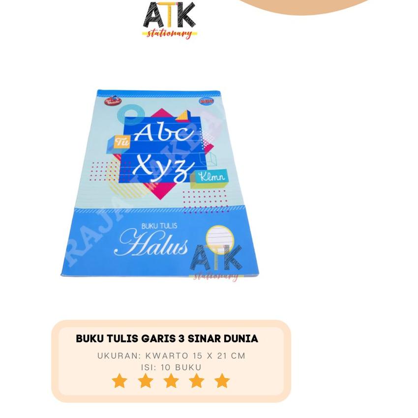 

Segera Miliki ✩ Buku Tulis Halus/ Garis 3 Sinar Dunia 38 Lembar atk;