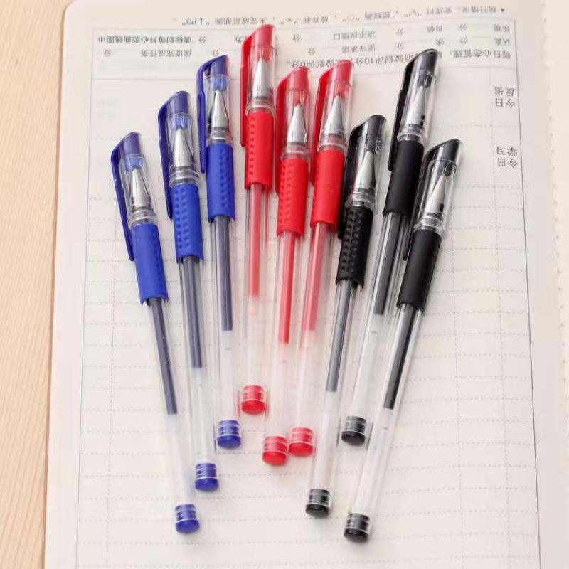 Pulpen Murah Gel Ink 0.5Mm Alat Tulis Kantor Sekolah Pena Pen Tinta Cair Standart Warna Merah Hitam Biru