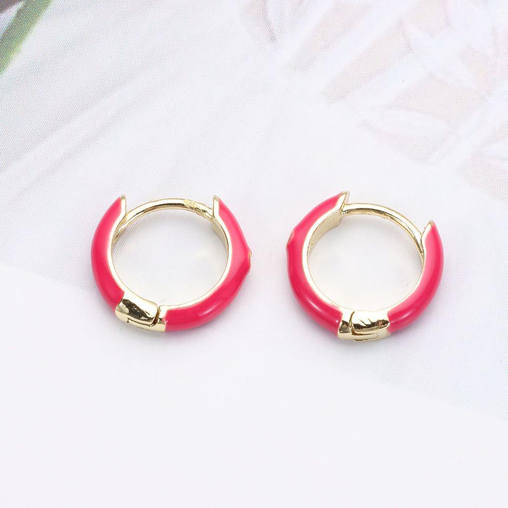 Preva 1pasang Anting Lukis Minyak Aksesoris Anting Manset Telinga Perhiasan Lapis Emas
