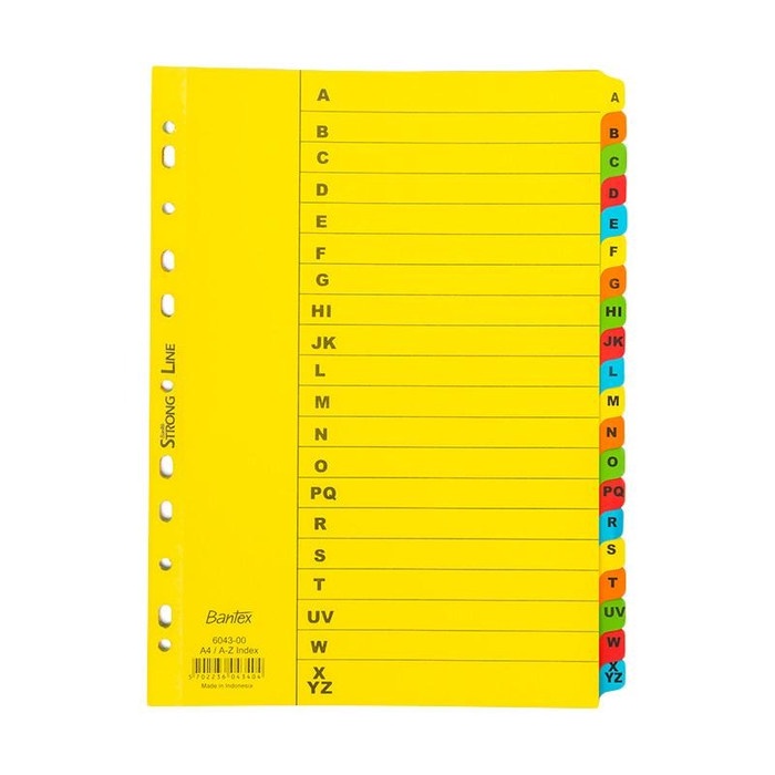 

Eklusif Cardboard Dividers Size A4 Kode (6034) 20 Pages A-Z Terlaris