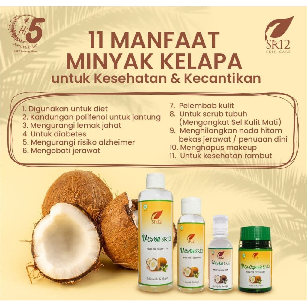 Vco SR12 - Vco Virgin Coconut Oil - Minyak Kelapa Murni - Isi 100ml