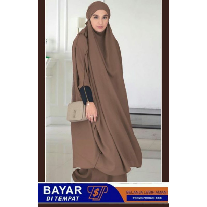 French Khimar (Set Rok Murah ) PREMIUM ( khimar + rok)