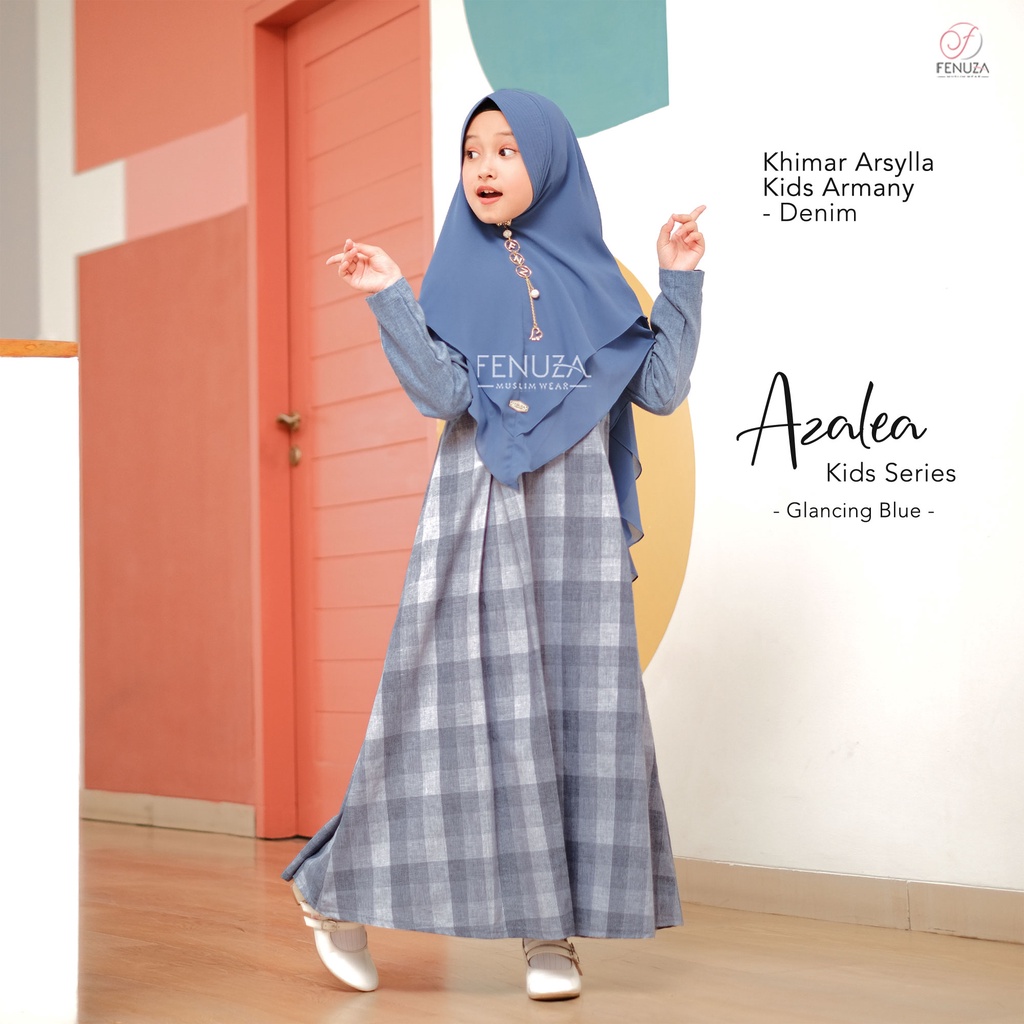 Gamis anak katun FENUZA Azalea dress bahan adem meyerap keringat