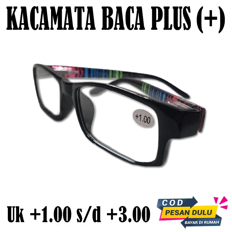 Termurah kacamata plus pria wanita frame hitam kaca mata baca reading glasses unisex