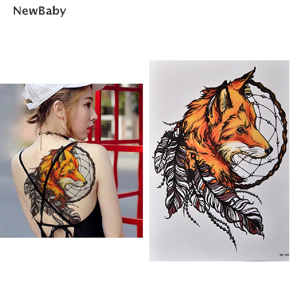 Newbaby Stiker Tattoo Temporer Motif Rubah / Dreamcatcher Anti Air Untuk Lengan / Tubuh Bayi