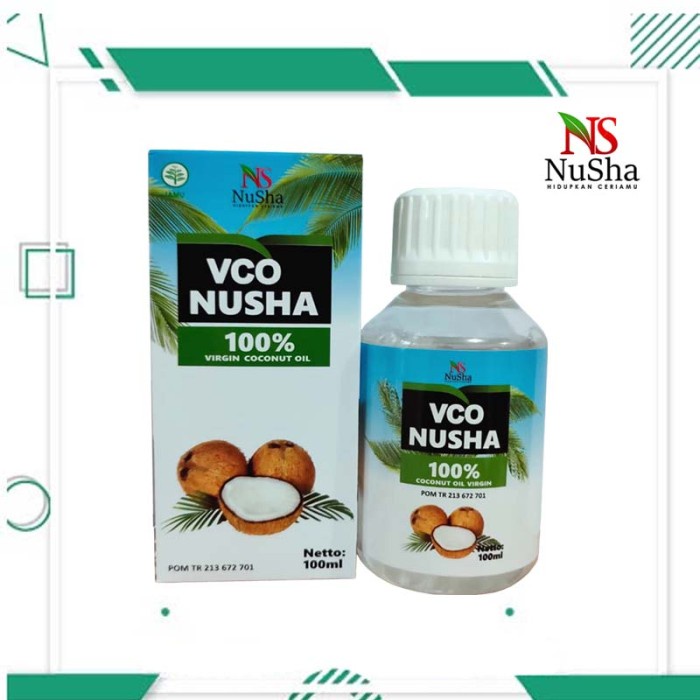 

Minyak Kelapa VCO NUSHA virgin coconut oil isi 100ml - kelapa ASLI Murni Tanpa Campuran Dan Bahan Pengawet