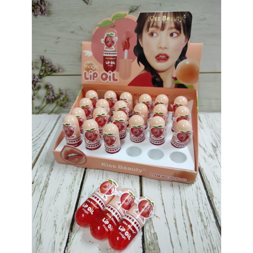 ( 6 PCS ) LIP OIL MAGIC KISS BEAUTY ' LIPGLOSS MAGIC COLOR 70242-03