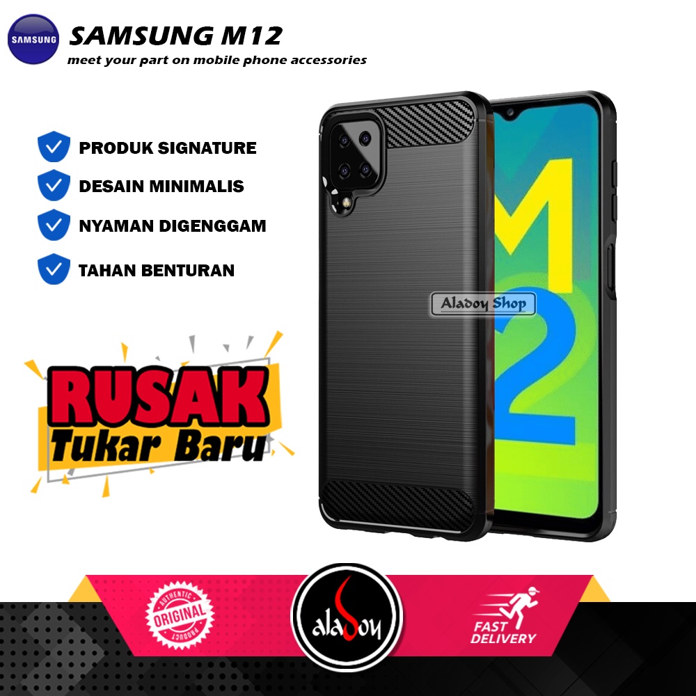 Case Ipaky Carbon Samsung M12 Ultra Slim Ipaky Carbon Premium Softcase