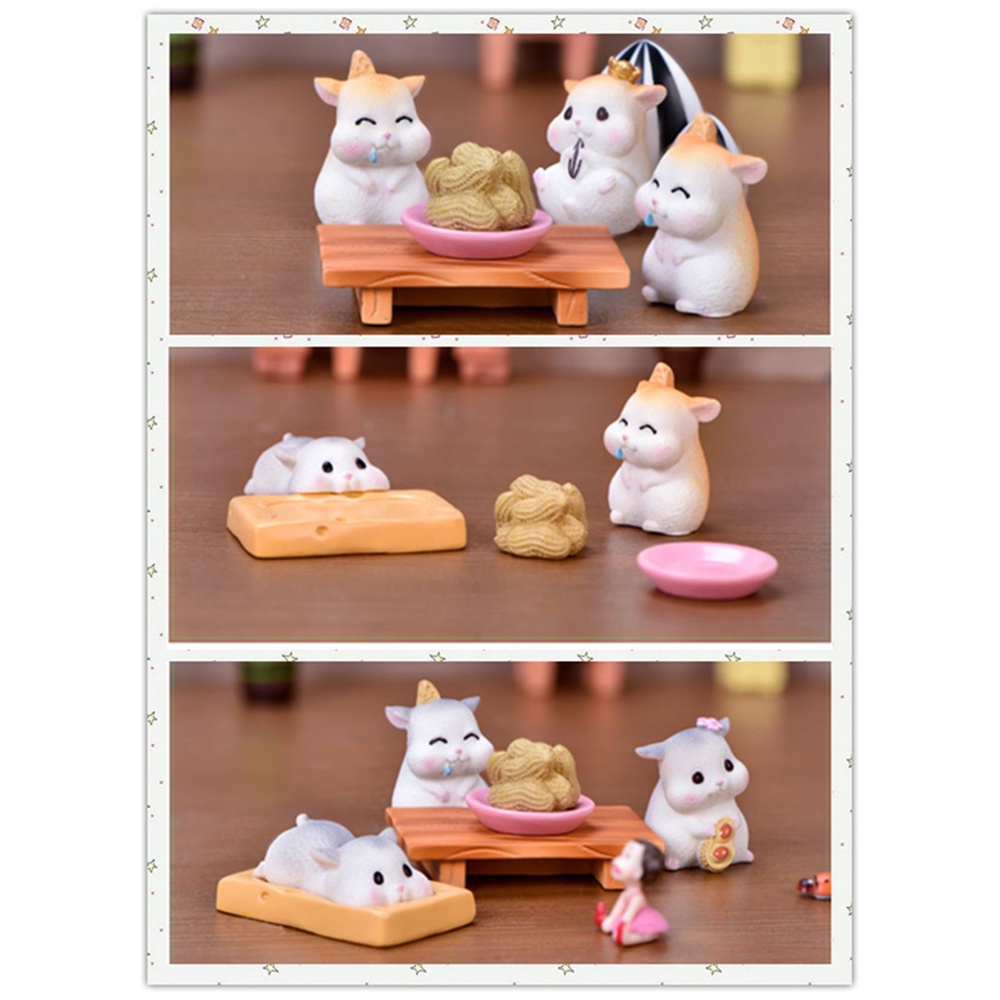 CHOOKEY Home Decor Hamster Figurines Desktop Miniature Ornaments Mini DIY Micro Crafts Fairy Garden Landscape