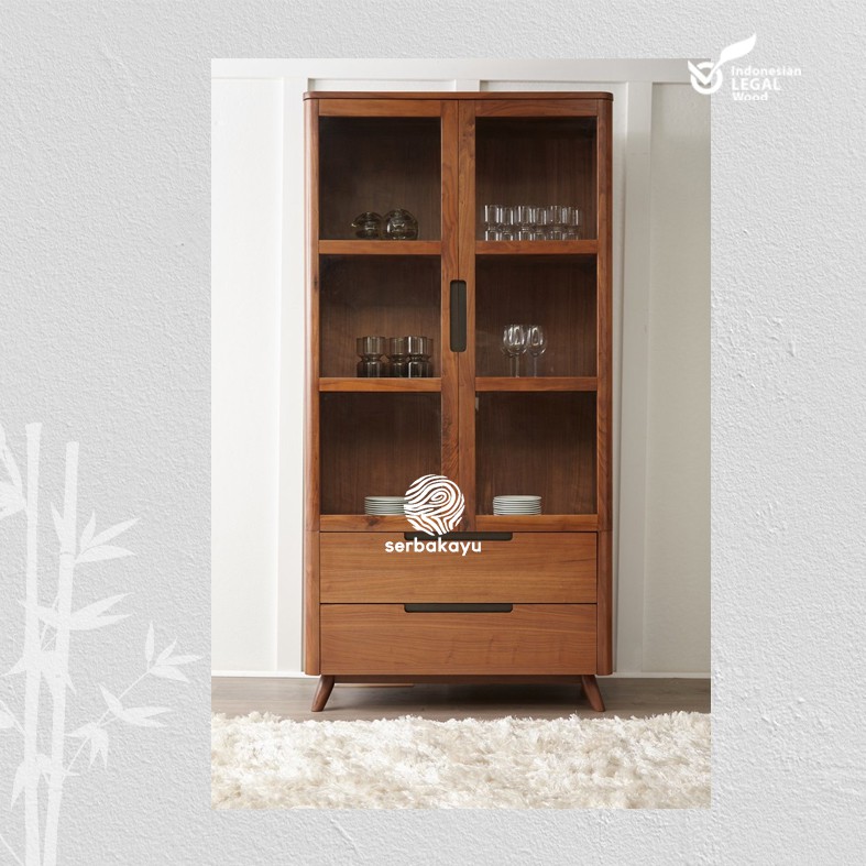 Lemari Pajangan Minimalis - Lemari pakaian Kayu Jati Solid GRADE A