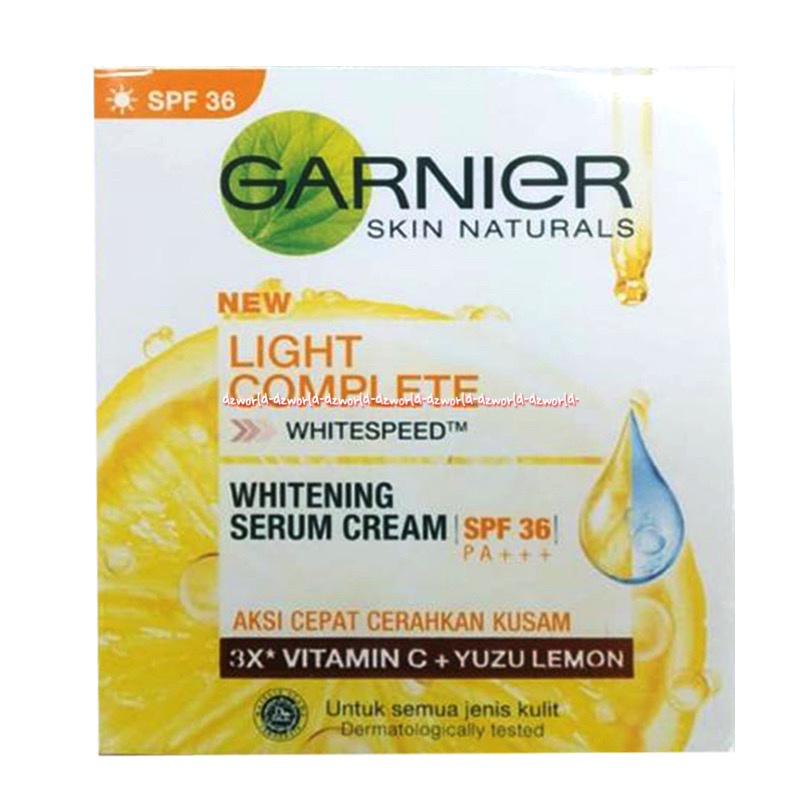 Garnier Light Complete 50ml White Multi Action Whitening Serum Cream Mencerahkan Wajah Muka