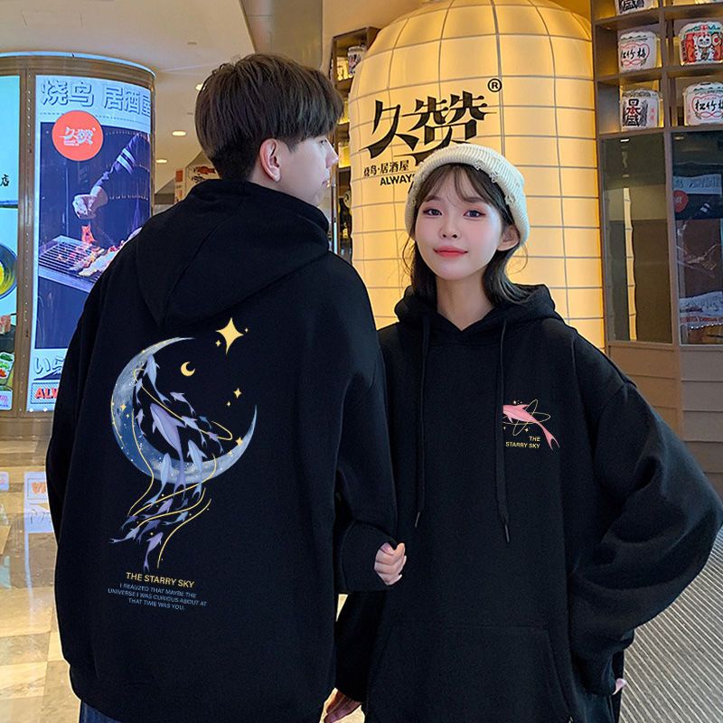 Hoodie Couple Pria Wanita Mood Wear Sweatshirt Loose Oversize Pria Wanita Trendy Jacket Hoodie Korean Style