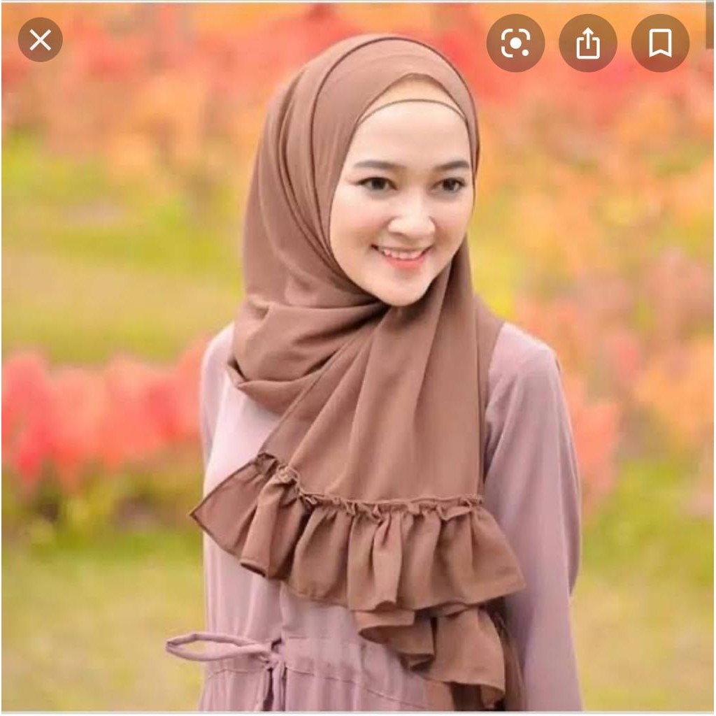 Pashmina Ruffle Phasmina Ceruty Babydoll Polos Tepi Jahit