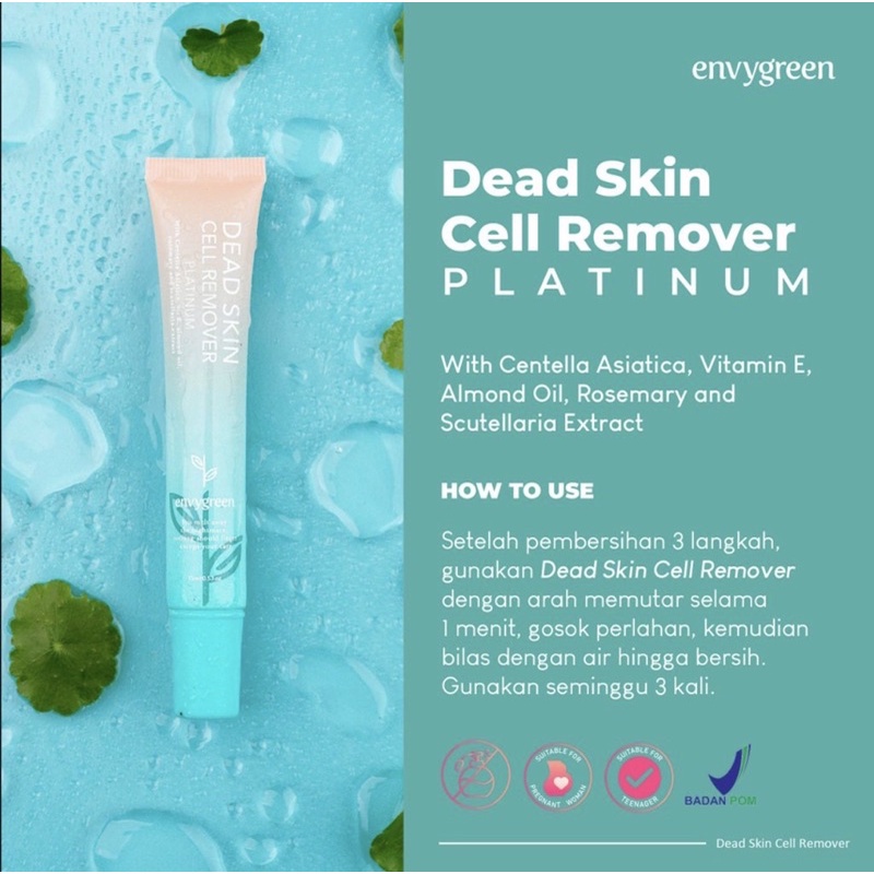 ENVYGREEN Dead Skin Cell Remover 15gr BPOM Envy Green (New Packaging) Scrub Exfoliasi