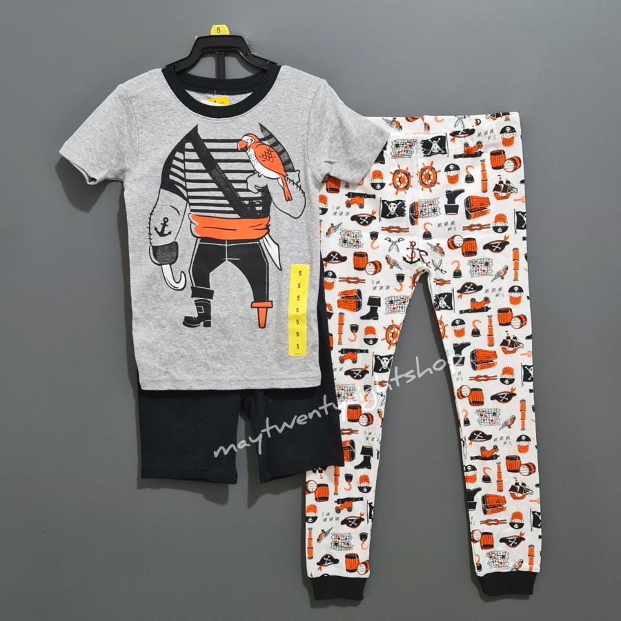 Carters Set Piyama 3in1 Anak Laki Laki Pirates Baju Tidur Piyama Carters Anak