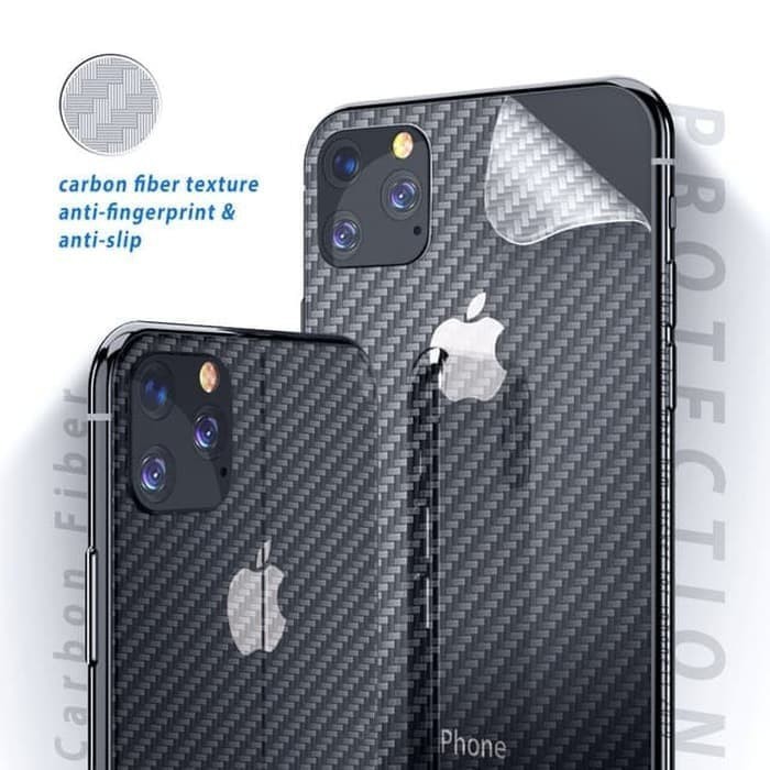 IPHONE 13 PRO MAX 13 MINI 12 PRO MAX 12 MINI BACK SKIN CARBON ANTI GORES BELAKANG