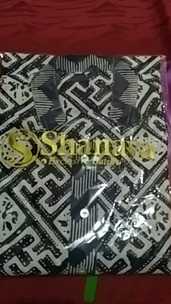 Shanaya Batik Tunik Agnesia Katun Garutan Seling Lengan Balon Kancing Depan Hidup Size S M L Xl