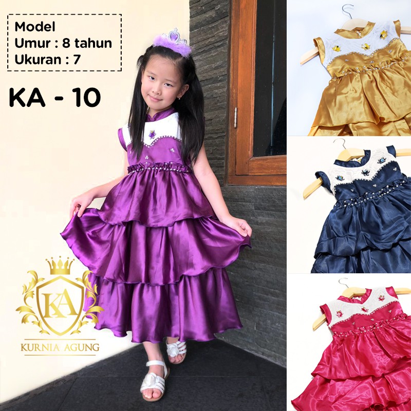 Dress Baju Anak Perempuan 2- 12 tahun Gaun Ulang Tahun Pesta Princess Murah KA10