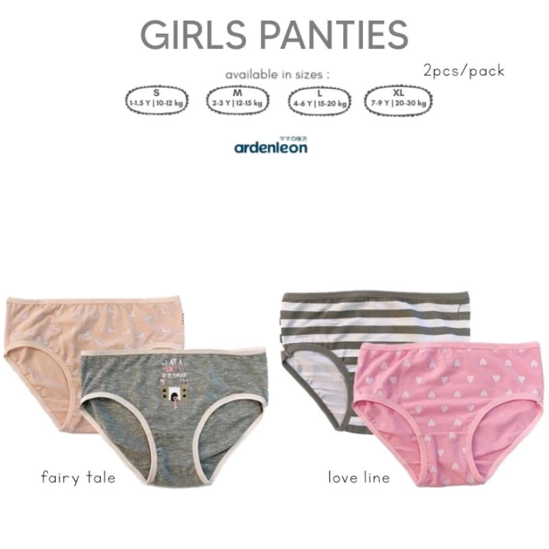 Ardenleon Premium Girls Panties Fairytale / Love Line (celana dalam anak)