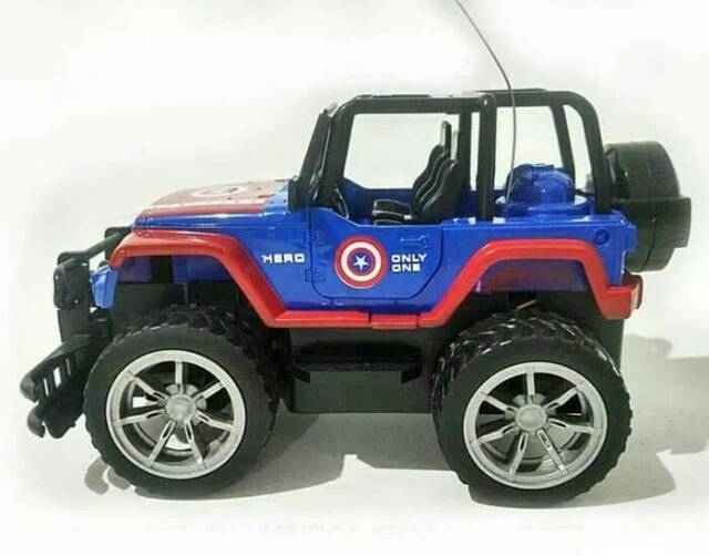 R/C JEEP WRANGLER MODEL CAPTAIN AMERICA/ Mainan Anak Anak Remot Control Jeep