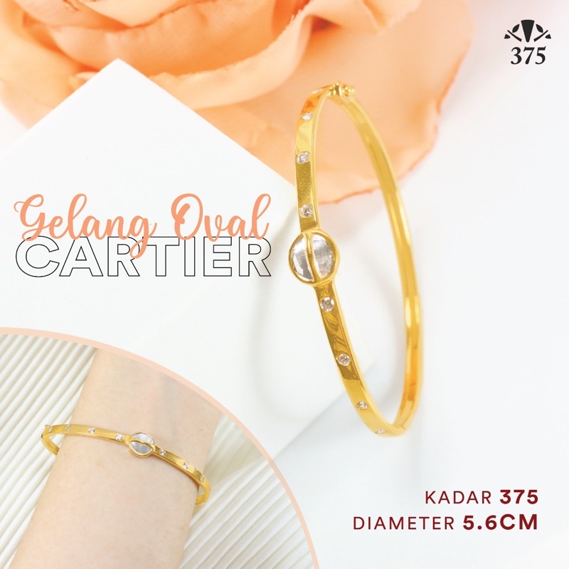 GELANG OVAL WANITA MOTIF CARTIER ELEGANT