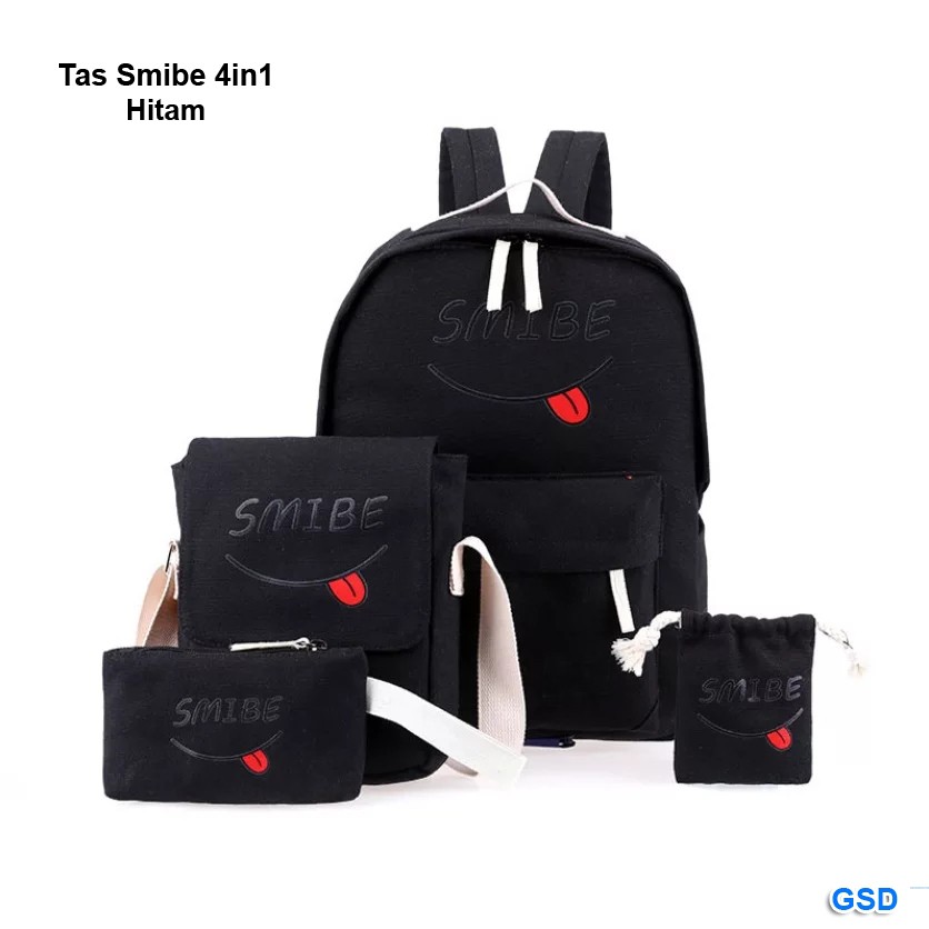 tas smibe 4in1/paket tas casual anak/paket tas kanvas sekolah anak/paket tas fashion anak murah