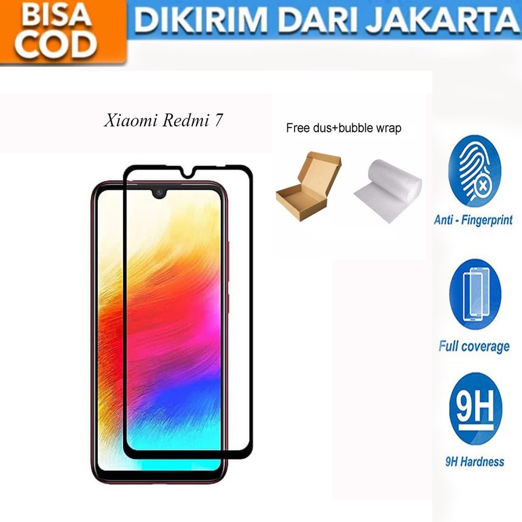 Xiaomi Redmi 7 Full Cover/Full Screen Tempered Glass Screen Protector Anti Gores