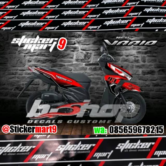 Decal Honda Vario 125/150 LED 2017 Merah grafis