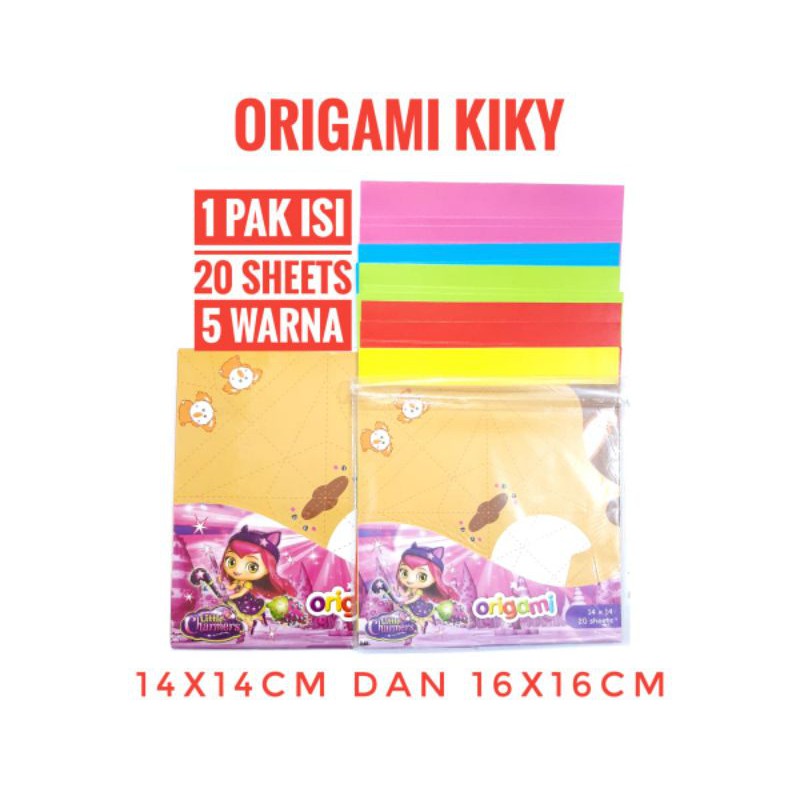 

Kertas Origami KIKY 14x14 cm dan 16x16 cm 1 Pak isi 20 Sheets