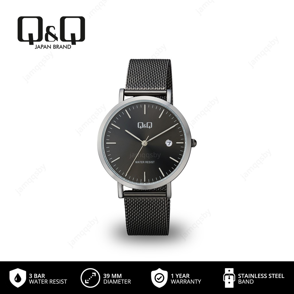 Jam Tangan Analog Wanita Stainless Steel Mesh Q&Q QnQ QQ A466 A466J Original [Adjustable Strap]