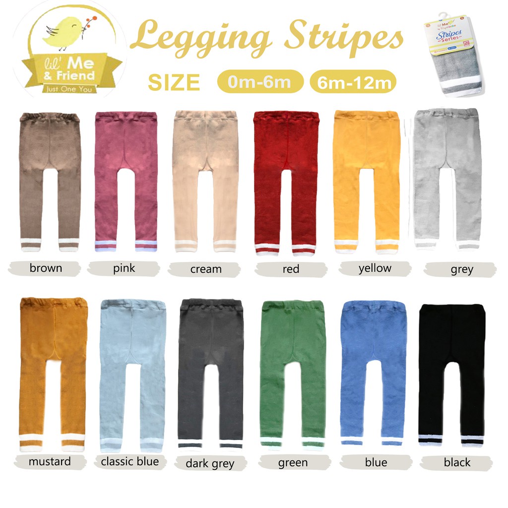 Royale Bebe Lil me Legging Stripes Buka Kaki Legging Bayi