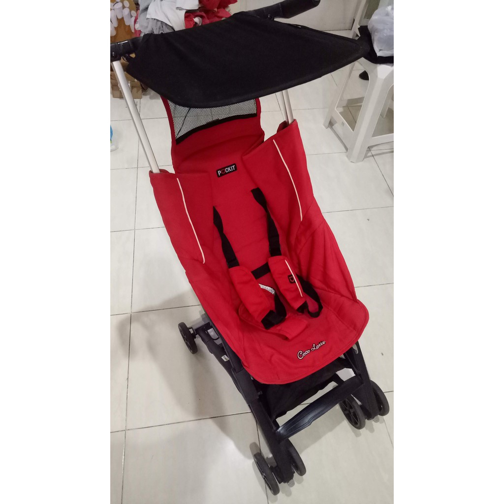 Stroller Cocolatte Pockit 789 Red (+ stroller bag) Preloved / Stroller Anak Preloved