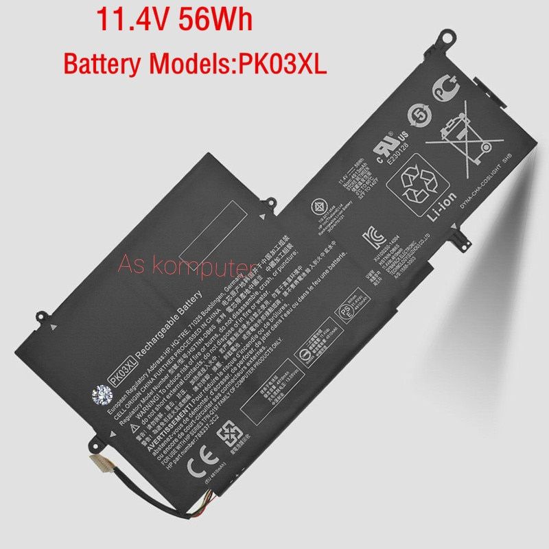 BATERAI BATTERY HP SPECTRE PRO X360 G1 G2 PK03XL 13-4000NB 13-4000NF 13-4000NC 13-W022TU