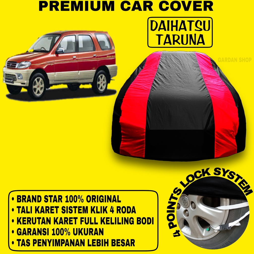 Body Cover DAIHATSU TARUNA Sarung Strip MERAH Penutup Pelindung Bodi Mobil Daihatsu Taruna Waterproof