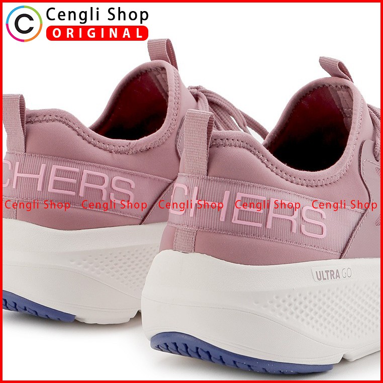 SEPATU LARI SKECHERS WANITA ORIGINAL TERBARU SPORT RUNNING TRAINING EMPUK PINK MAUVE