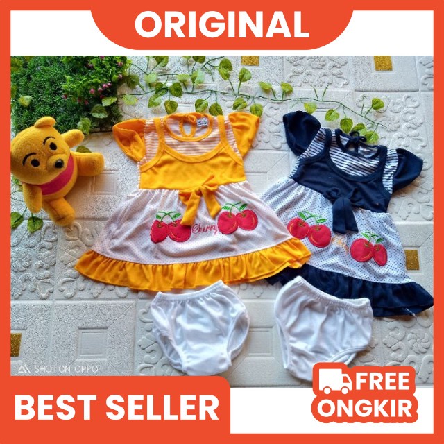 [part 1] Setelan Baju Bayi Perempuan / SETELAN Dress Bayi Usia 3 - 18 Bulan PREMIUM SYIFANA