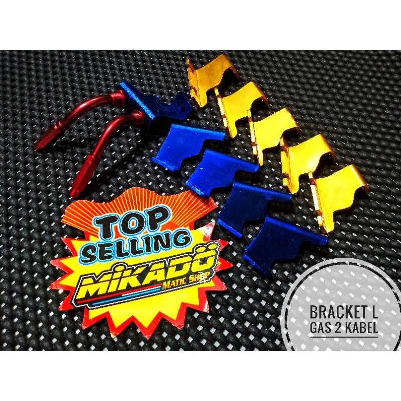 BRACKET L GAS 2 LUBANG BEAT SCOOPY VARIO 125 150 PCX FI ESP DUDUKAN CNC KABEL BRAKET MATIC HONDA